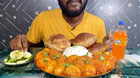 Eating 20 Egg Masala Curry Luchi And Rice Mukbang Eating Show