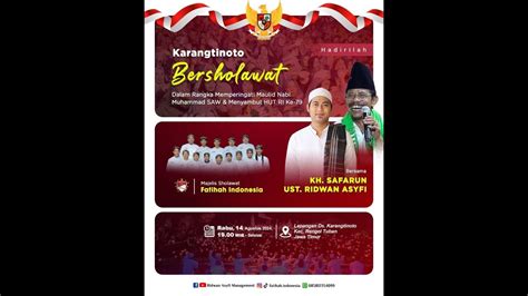 LIVE KARANGTINOTO BERSHOLAWAT BERSAMA UST RIDWAN ASYFI FATIHAH