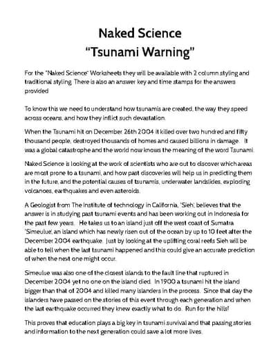 Naked Science Tsunami Warning By Mrs Glitterski Classroom TPT