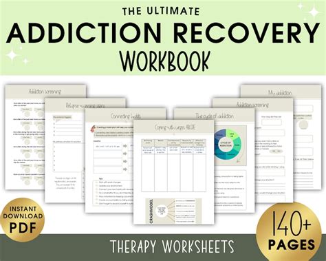 Addiction Recovery Worksheets Substance Abuse Treatment Resources Counselor Workbook Self Help