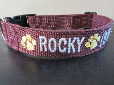 Personalized Dog Collar, Dog Collar With Embroidered Name and Phone ...