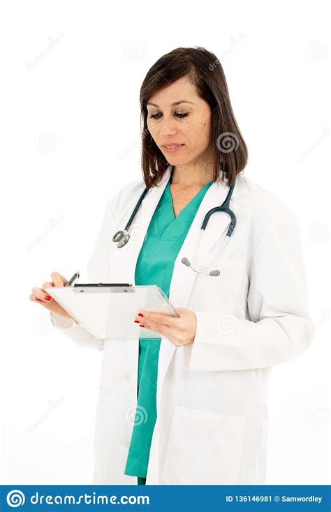 Portrait Of Successful Smiling Female Doctor With Stethoscope And