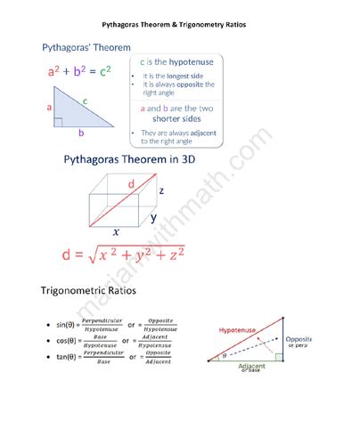 Pythagoras Theorem And Trigonometric Ratios Igcse Mathematics 0580