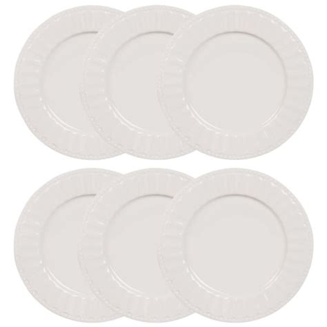 Assiette Plate En Porcelaine Blanche CHARLOTTE Maisons Du Monde