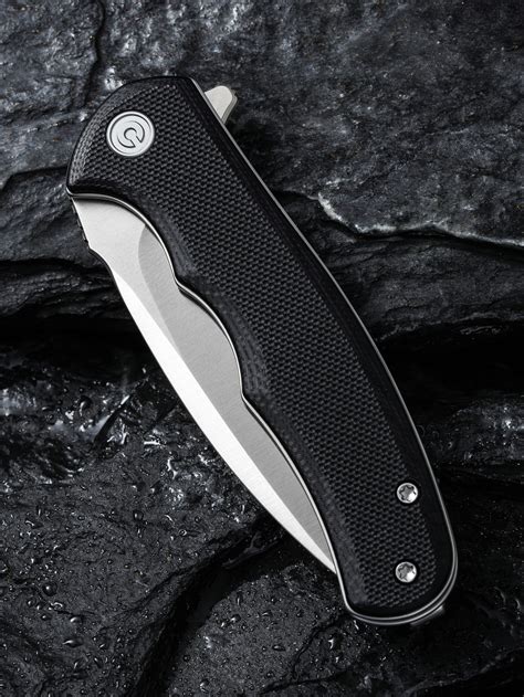 Civivi Mini Praxis Flipper Knife Black G Handle Satin Finished