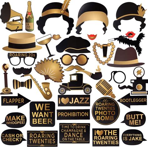 42pcs Roaring 20s Photo Booth Props By Tvorvik India Ubuy