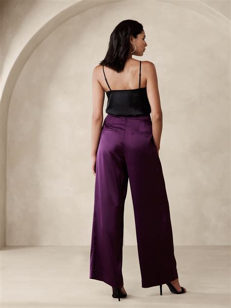 Satin Wide Leg Pant Banana Republic Factory