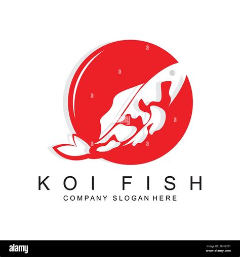 Koi Fish Logo Design Ornamental Fish Vector Aquarium Ornament