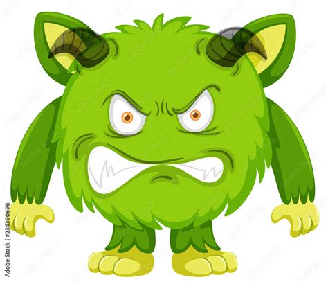 A green monster character Stock Vector | Adobe Stock