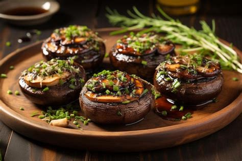 Premium Photo Bbq Grilled Portobello Mushroom Appetizer