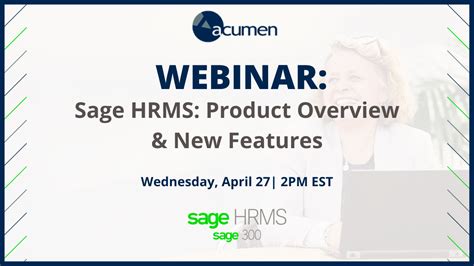 Sage Hrms Product Overview New Features Acumen Information Systems