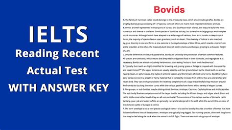 Ielts Reading Practice Test With Answers Bovids Ielts Reading