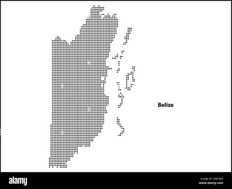 Vector Halftone Dotted Map Of Belize Country For Your Design Travel