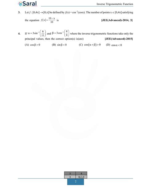 Inverse Trigonometric Function Jee Advanced Previous Year Questions