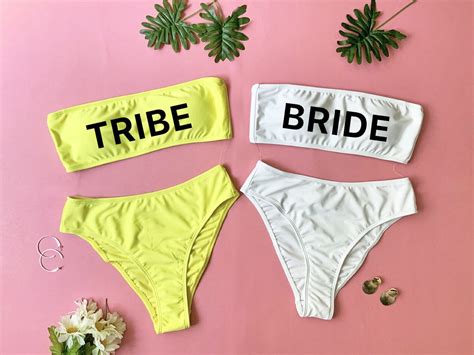 Personalized Tube Top Bikini By Set Bridesmaid Gifts Beach Etsy