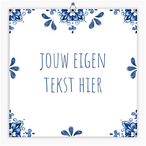 Delfts Blauw Tegeltje Klassiek Direct Maken En Bestellen