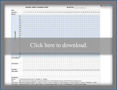 Natural Family Planning Calendar Method Chart - Ponasa