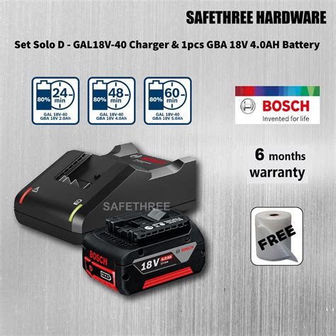 Bosch GBA18V 4 0Ah Li Ion Battery Pack GAL18V 40 Quick Charger Starter