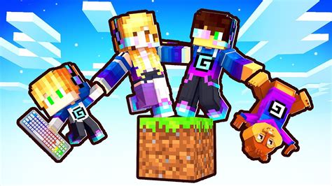 JOGANDO Uma FAMILIA GAMER Em APENAS UM BLOCO No Minecraft YouTube