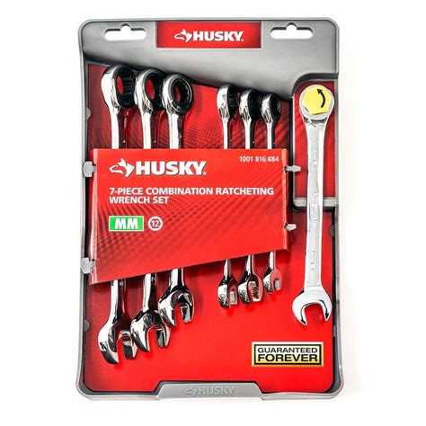 Husky Combo Ratcheting Wrench Set 7 Piece Hrw7pcmmp The Home Depot