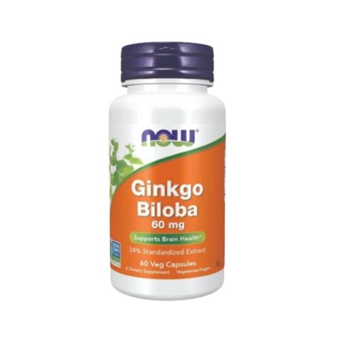 Ginkgo Biloba 60mg X 60 Cápsulas Now Farmadon La Farmacia De La Esquina