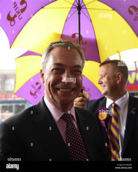 Former Ukip Leader Nigel Farage With Local Candidate Peter Harris Back