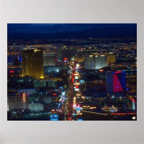 Las Vegas Strip Aerial Photo Poster Print | Zazzle