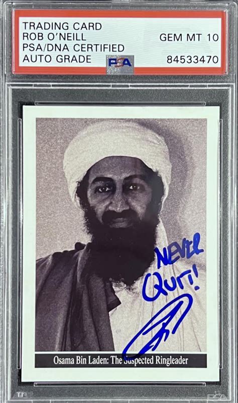 U S Navy Seal Robert Oneill Signed Osama Bin Laden Topps