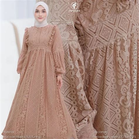 10 Model Gamis Brokat Kombinasi Yang Modern Dan Anggun Updated 2023