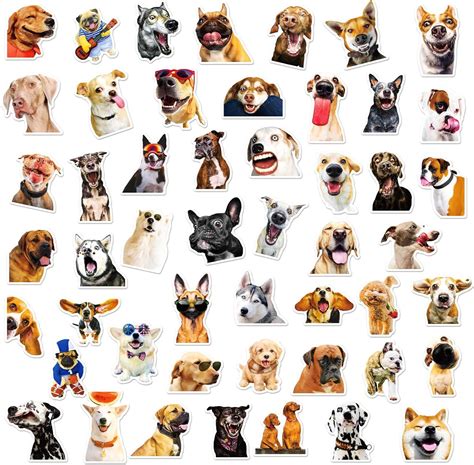 Cute Dog Stickers Funny Dog Meme Stickers 50pcs Hapiue Waterproof Vinyl