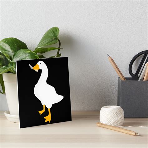 Untitled Goose Game Goose With Knife Art Board Print For Sale By Gnomelydragon Redbubble