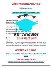 CS502 Assignment 1 Solution Fall 2021 By VU Answer Docx VISIT ANY