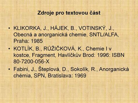 Ostatn Chemick V Po Ty Obecn A Anorganick Chemie Ppt St Hnout