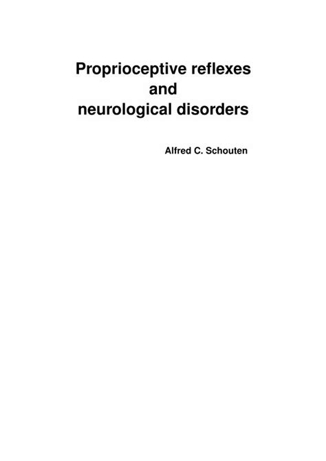 Pdf Proprioceptive Reflexes And Neurological Disorders Dokumentips