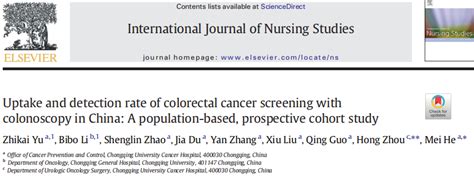 Ijns：中国结肠镜筛查结直肠癌的接受率和检出率 Medsci Cn