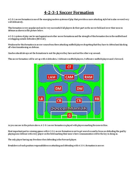 4 2 3 1 Soccer Formation | PDF | Forward (Association Football ...