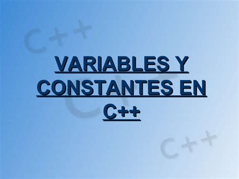 Variables Y Constantes En C Ppt