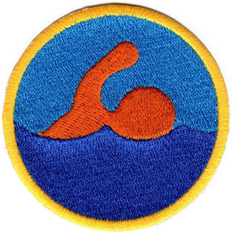 Swimming Merit Badge Wilderness Scout Sash Patch Iron on Embroidered ...