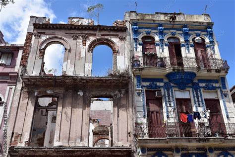 Typical old havana architecture in the center of Havana Cuba Stock ...