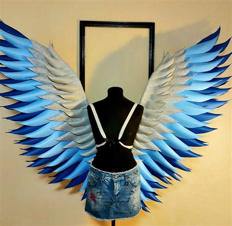 Angel wings costume blue Sky angel 3D Wings Halloween Costume | Etsy