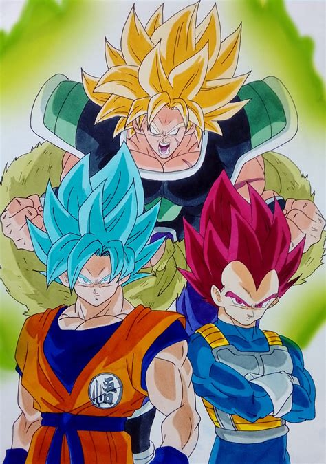 Goku Ssb Vegeta Ssg And Broly Ssj By Daisuke Dragneel On Deviantart