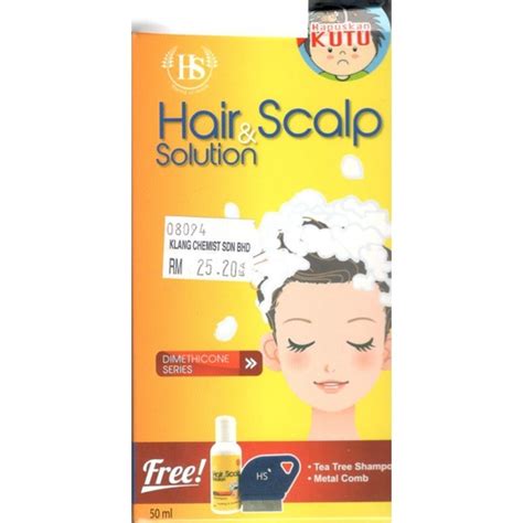 Hs Ubat Penghapus Kutu Hair And Scalp Anti Lice Solution 50ml Free Tea