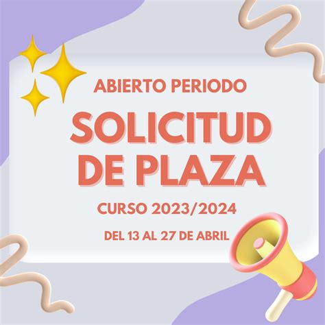 Solicitud De Plaza Curso 20232024 Ceip Las Chumberas