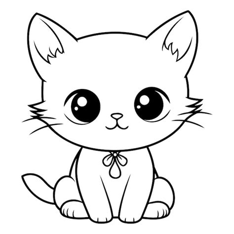 Premium Vector Cute Cartoon Cat Isolated On A White Background Vector Illustration