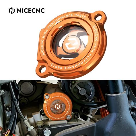 NiceCNC Engine Oil Filter Cover Cap Transparent Protector For KTM EXC