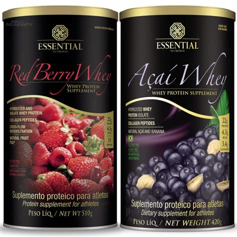 Kit A A Whey Red Berry Whey Essential Nutrition Meu Mundo Fit