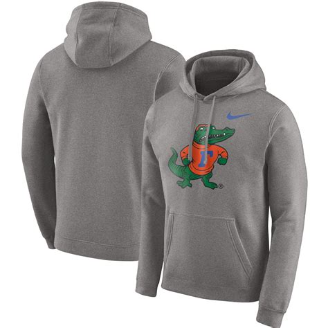 Mens Nike Heather Gray Florida Gators Vault Club Fleece Pullover Hoodie