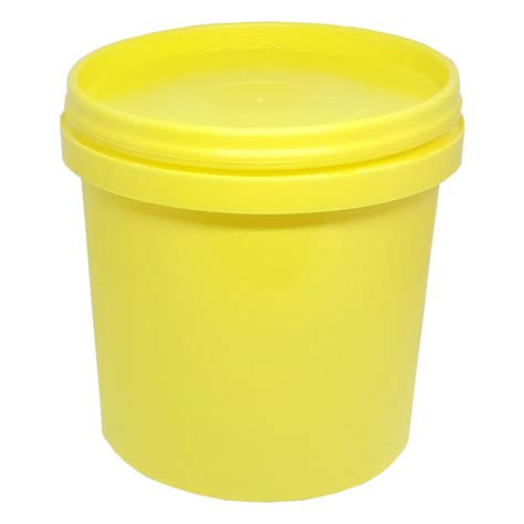 Tamper Evident Tub Lid Yellow 500ml Value Baking Supplies