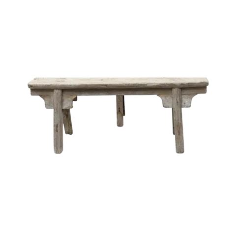 Lilys Living Vintage Noodle Bench With Front Panel Weathered Natural