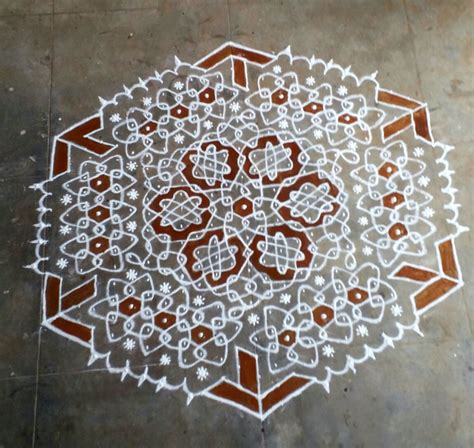 Dots Beautiful Flowers Chikku Kolam Contest Kolam Kolams Of India